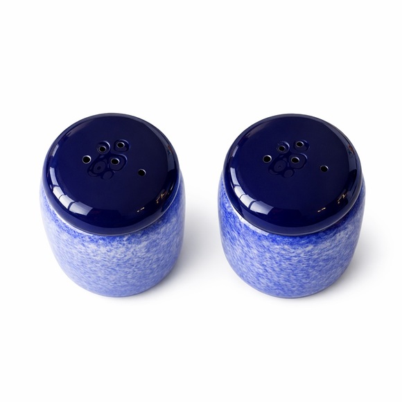 Delft Blue Style Salt & Pepper Shaker Stoneware Dutch Inspired Bridge Landscape - Picture 3 of 7